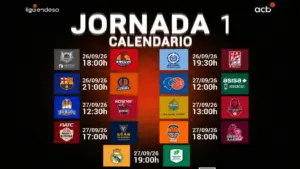 Calendario Liga Endesa 2026-27: Partidos, horarios y todas las jornadas de la temporada regular
