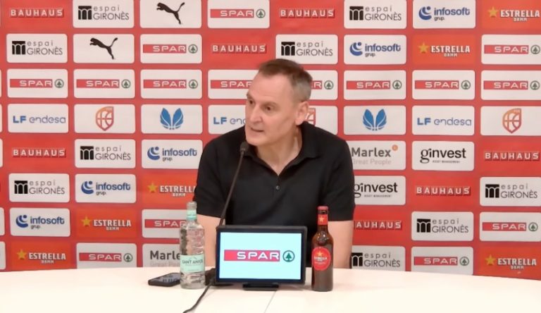 Las palabras de Roberto Íñiguez tras la victoria de Spar Girona ante Perfumerías Avenida